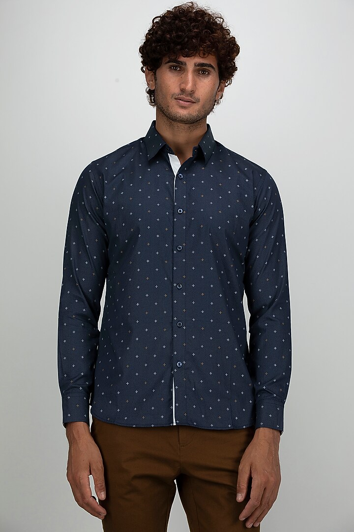 Blue Cotton Summer Shirt by Armen & Co at Pernia's Pop Up Shop