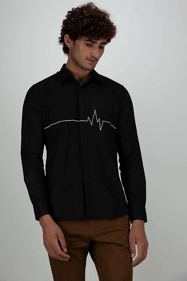 Black Cotton Summer Shirt by Armen & Co at Pernia's Pop Up Shop