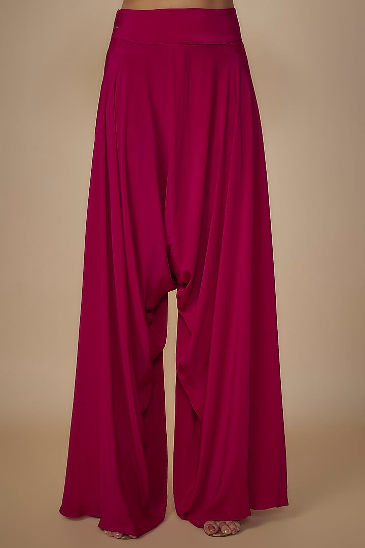 Pink Crepe Silk Embroidered Cape Set by Arpita Mehta at Pernia's Pop Up Shop