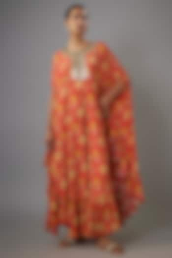 Sindoori Colored Georgette Kaftan Set by Arpita Mehta at Pernia's Pop Up Shop