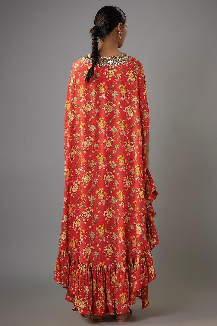 Sindoori Colored Georgette Kaftan Set by Arpita Mehta at Pernia's Pop Up Shop