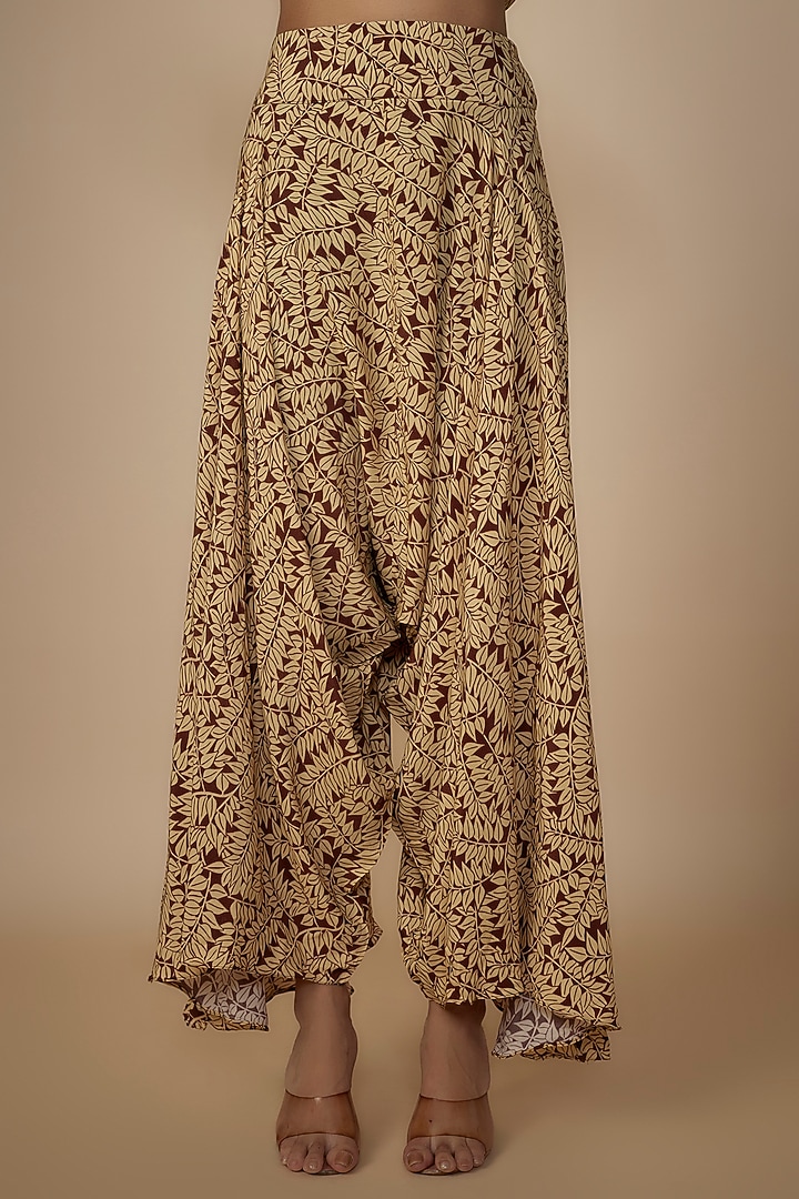 Brown Crepe Silk Embroidered Cape Set by Arpita Mehta at Pernia's Pop Up Shop