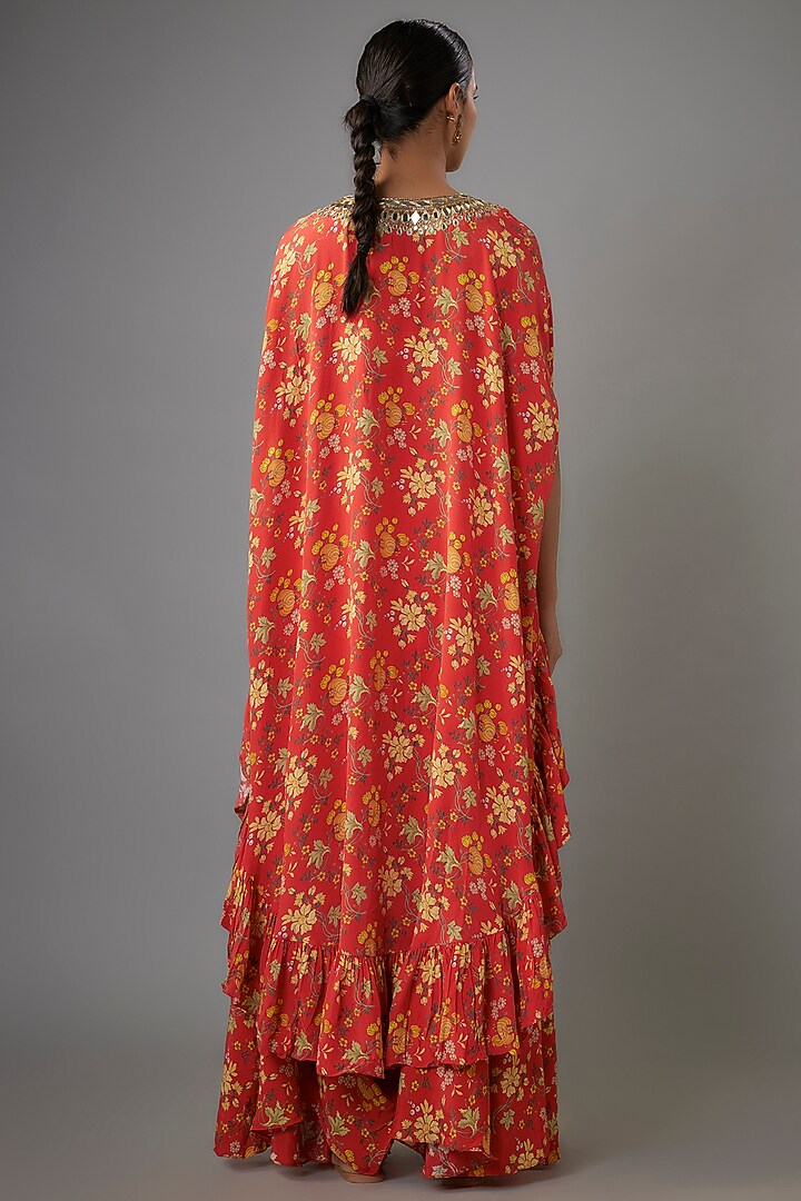 Sindoori Colored Georgette Co-Ord Set by Arpita Mehta at Pernia's Pop Up Shop
