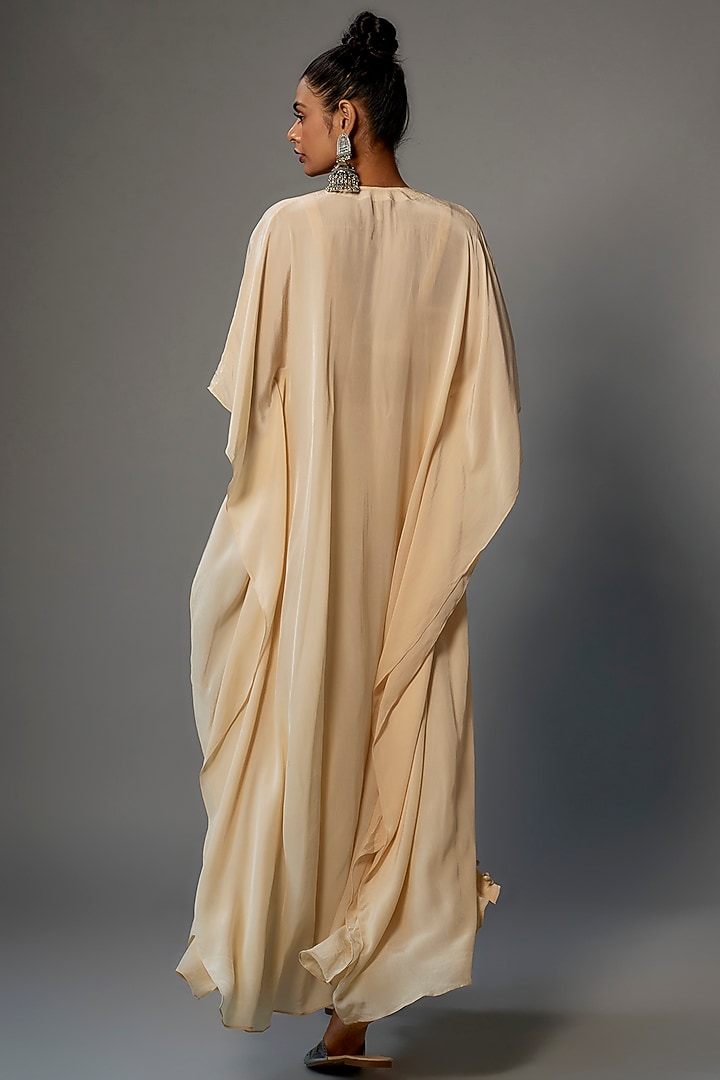Toasted Beige Crepe Silk Co-Ord Set by Arpita Mehta at Pernia's Pop Up Shop