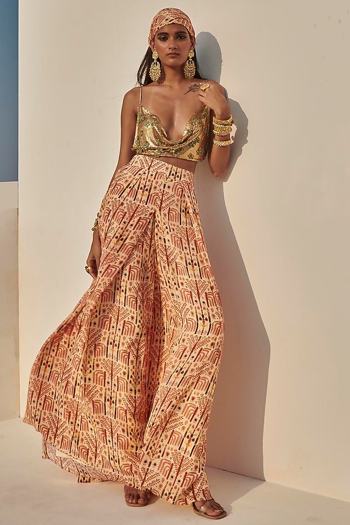 Cream Printed Pant Set by Arpita Mehta at Pernia's Pop Up Shop