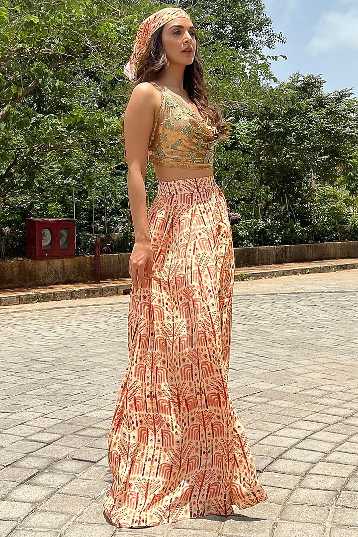 Cream Printed Pant Set by Arpita Mehta at Pernia's Pop Up Shop