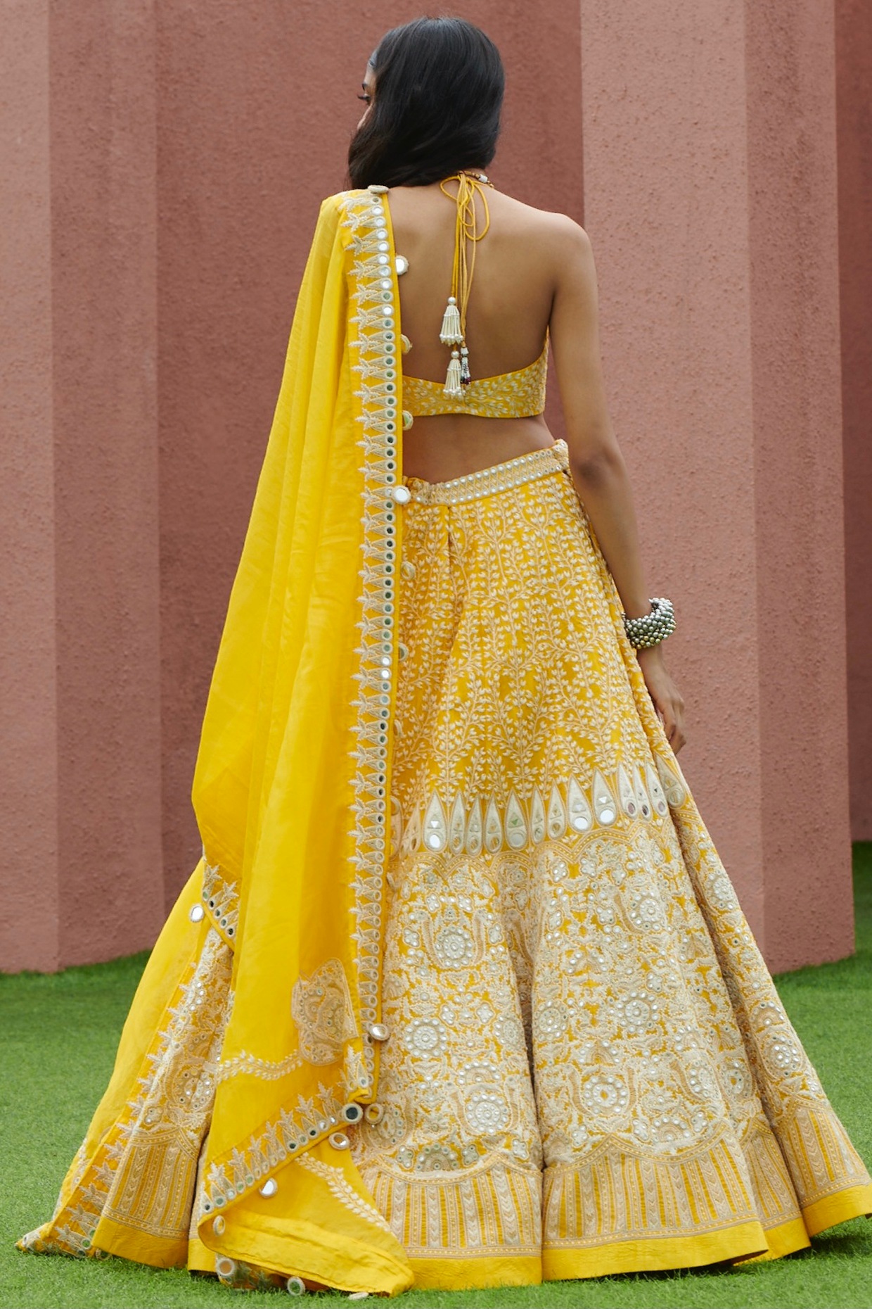 Festive, Party Wear, Reception, Wedding Yellow color Net fabric Lehenga :  1905780