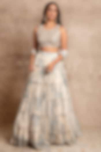 Off-White Printed Skirt Set by Arpita Mehta at Pernia's Pop Up Shop