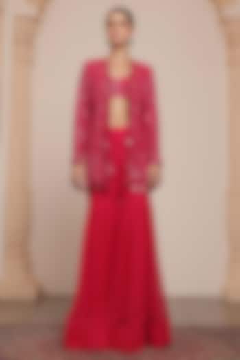 Pink Georgette Gharara Set by Arpita Mehta at Pernia's Pop Up Shop