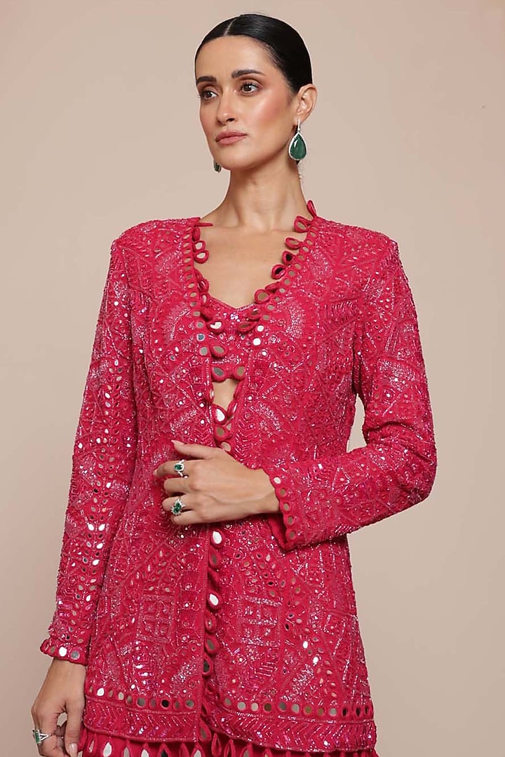 Pink Georgette Gharara Set by Arpita Mehta at Pernia's Pop Up Shop
