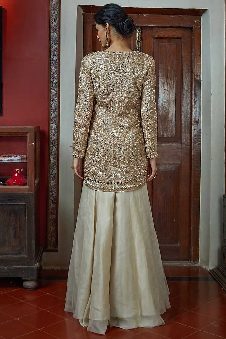 Rose Hand Embroidered Jacket Set by Arpita Mehta at Pernia's Pop Up Shop