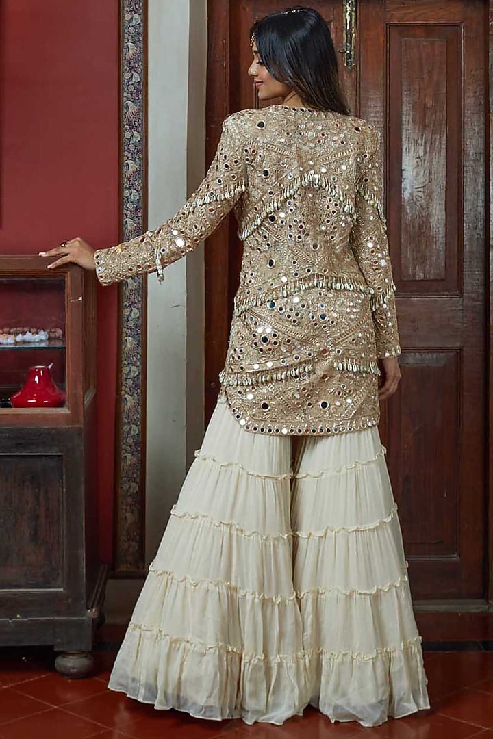 Rose Hand Embroidered Jacket Set by Arpita Mehta at Pernia's Pop Up Shop