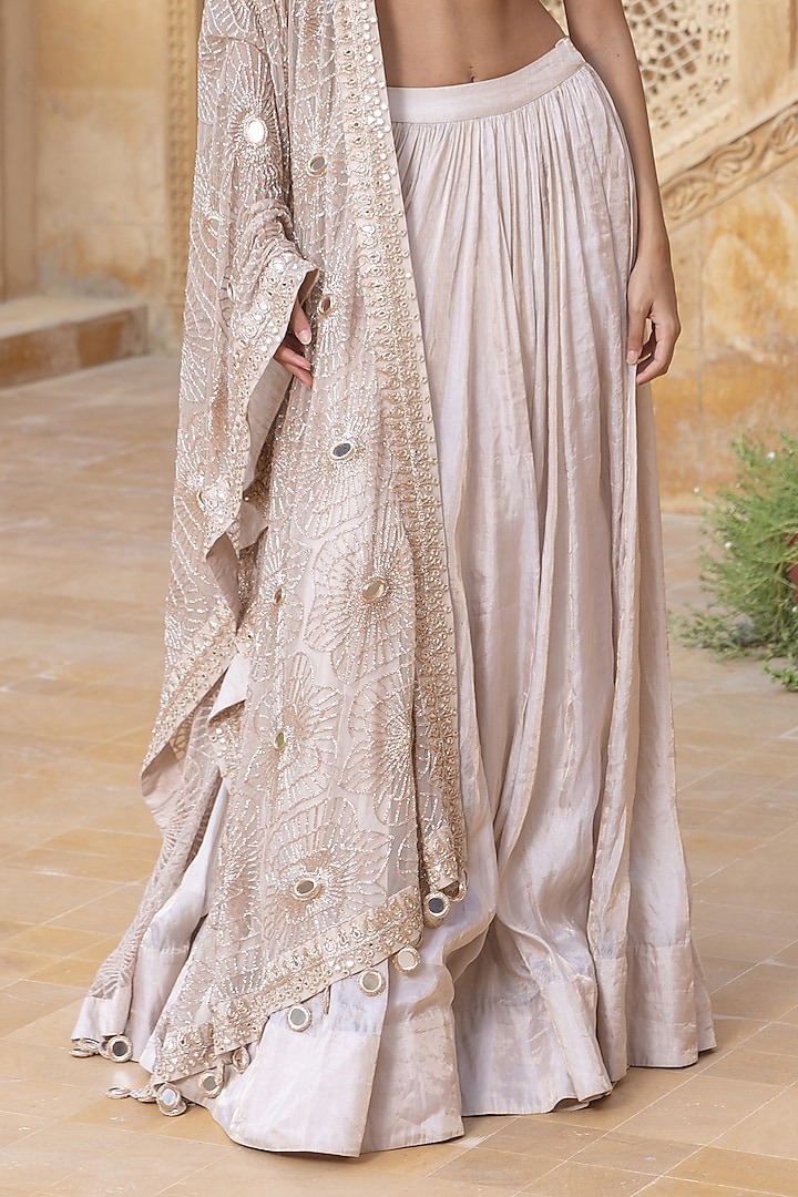 Silver Tissue Bridal Lehenga Set by Arpita Mehta at Pernia's Pop Up Shop