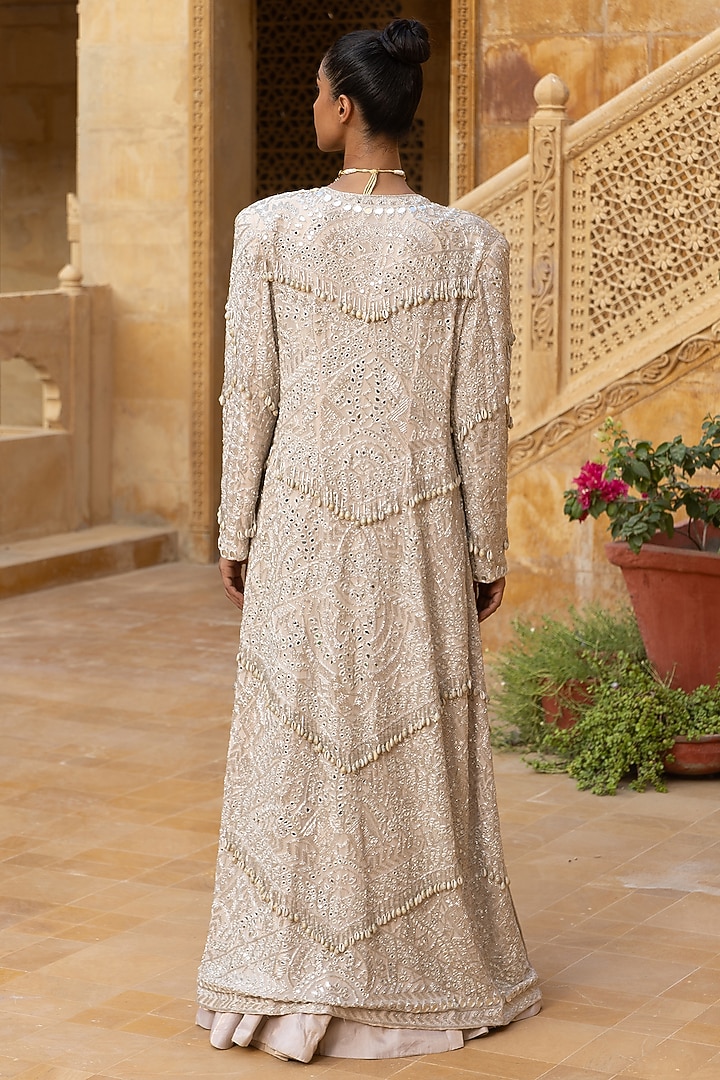 Silver Tissue Skirt Set by Arpita Mehta at Pernia's Pop Up Shop