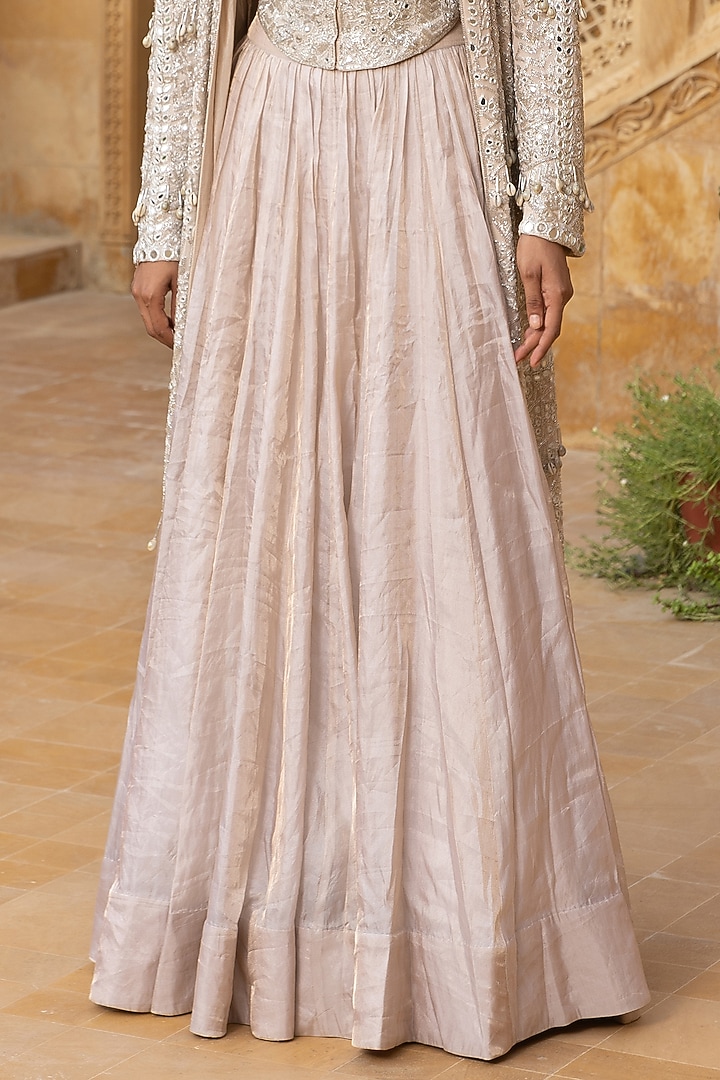 Silver Tissue Skirt Set by Arpita Mehta at Pernia's Pop Up Shop