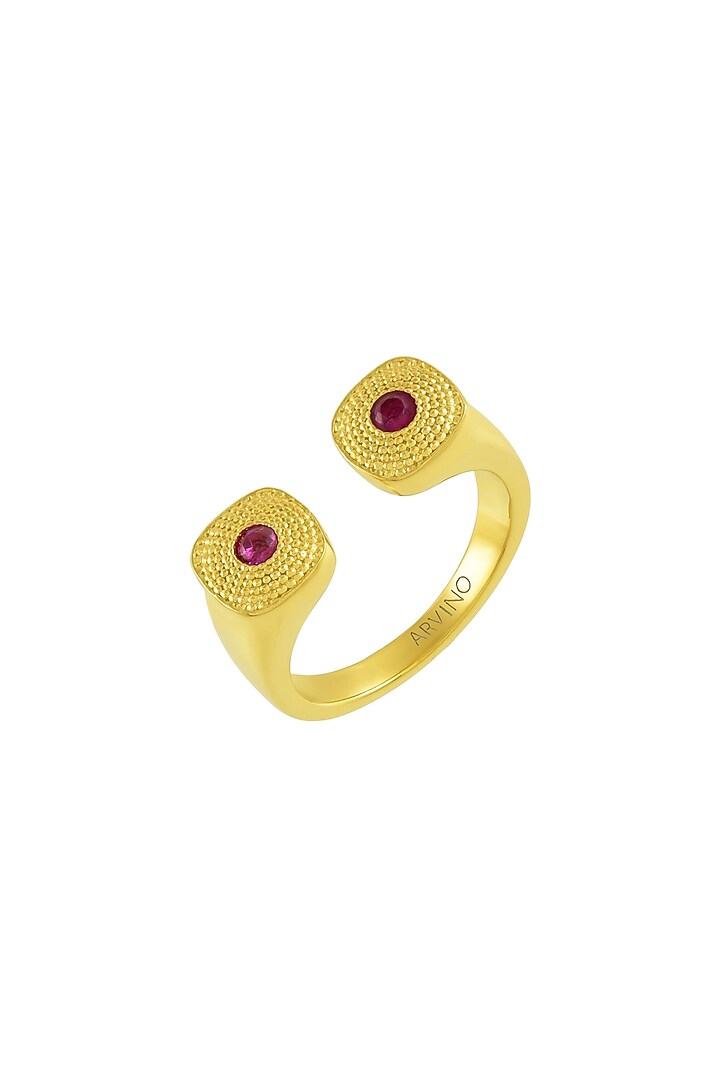 Gold Plated (Water Resistance Premium Plating) Pink Zircon Chunky Ring by ARVINO at Pernia's Pop Up Shop