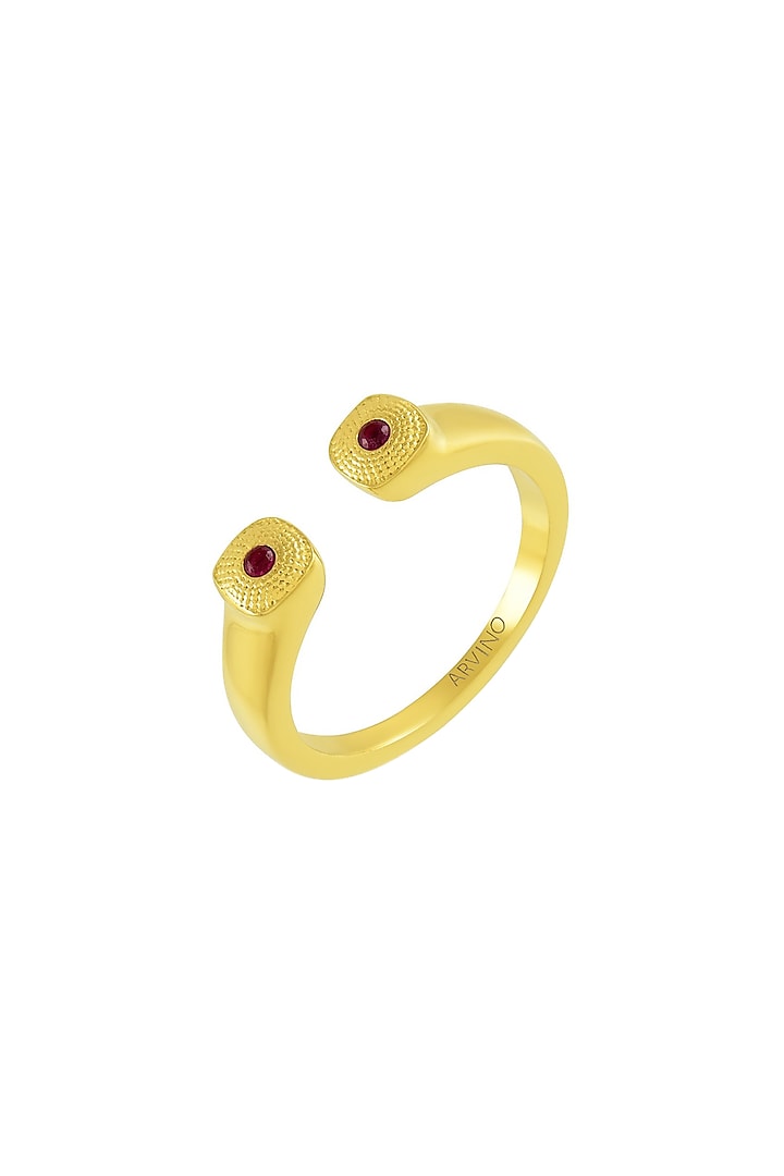 Gold Plated (Water Resistance Premium Plating) Pink Zircon Band Ring by ARVINO at Pernia's Pop Up Shop