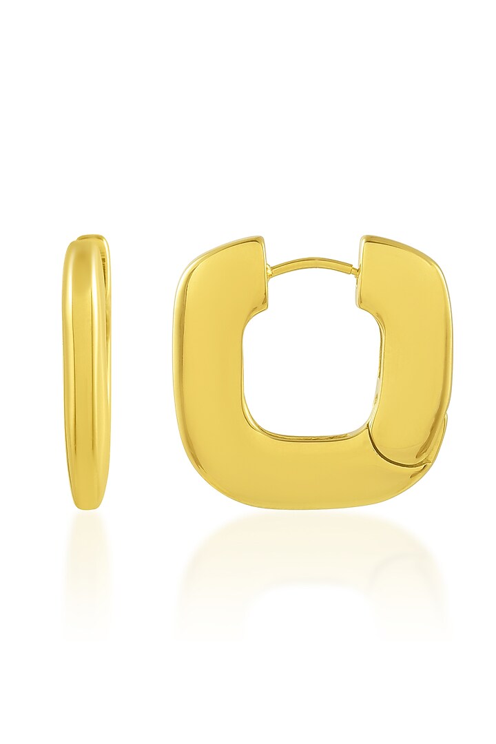 Gold Plated (Water Resistance Premium Plating) Mini Geometric Ellipse Hoop Earrings by Arvino at Pernia's Pop Up Shop