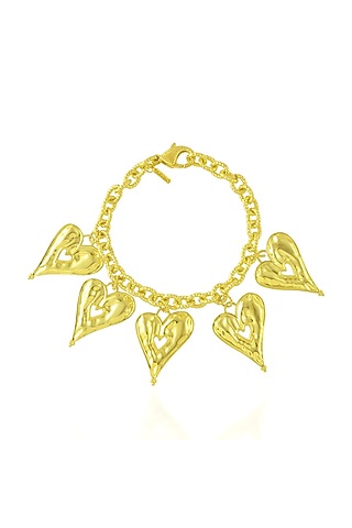 Gold Plated (Water Resistance Premium Plating) Textured Heat Bracelet by Arvino