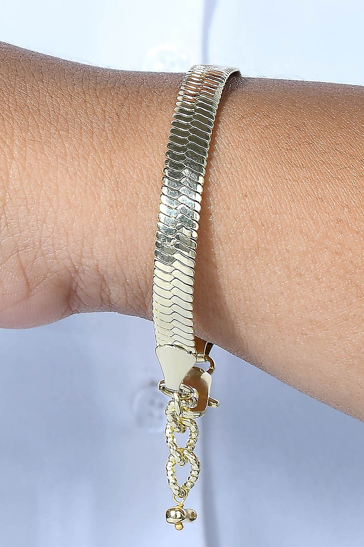 Gold Plated (Water Resistance Premium Plating) Snake Chain Bracelet by Arvino