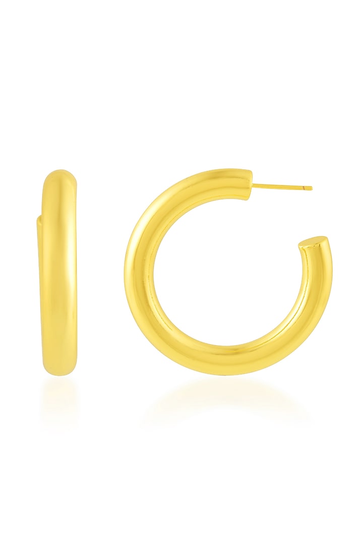 Gold Plated (Water Resistance Premium Plating) Hoop Earrings by Arvino