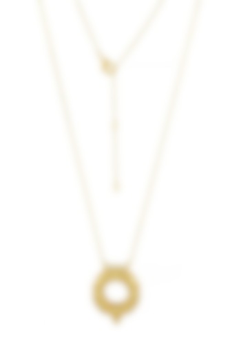 Gold Finish Filigree Necklace by Arvino