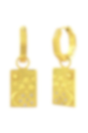 Gold Finish Zircons Galaxy Bar Earrings by Arvino