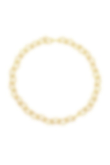 Gold Finish Love-Lock Chain Necklace by Arvino