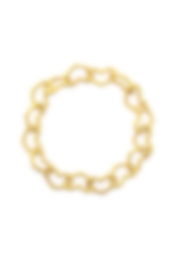 Gold Finish Love-Lock Chain Bracelet by Arvino