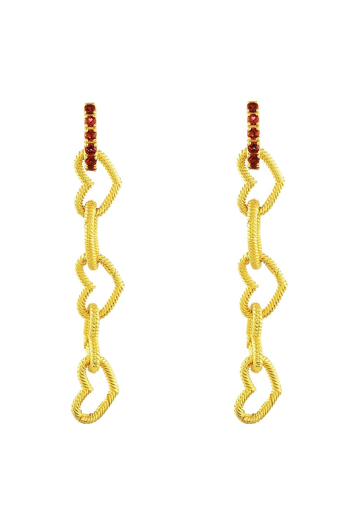 Gold Finish Love-Lock Earrings by Arvino