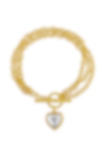 Gold Plated (Water Resistance Premium Plating) Layering Chain Crystal Heart Bracelet by Arvino at Pernia's Pop Up Shop