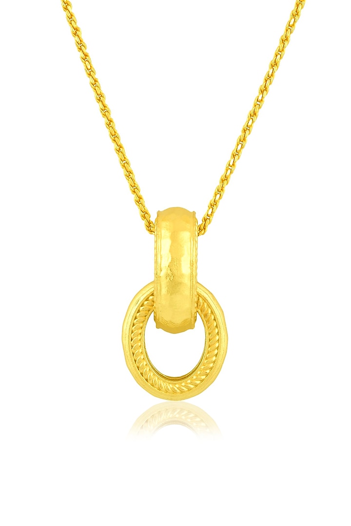 Gold Finish Chunky Interloop Pendant by ARVINO at Pernia's Pop Up Shop