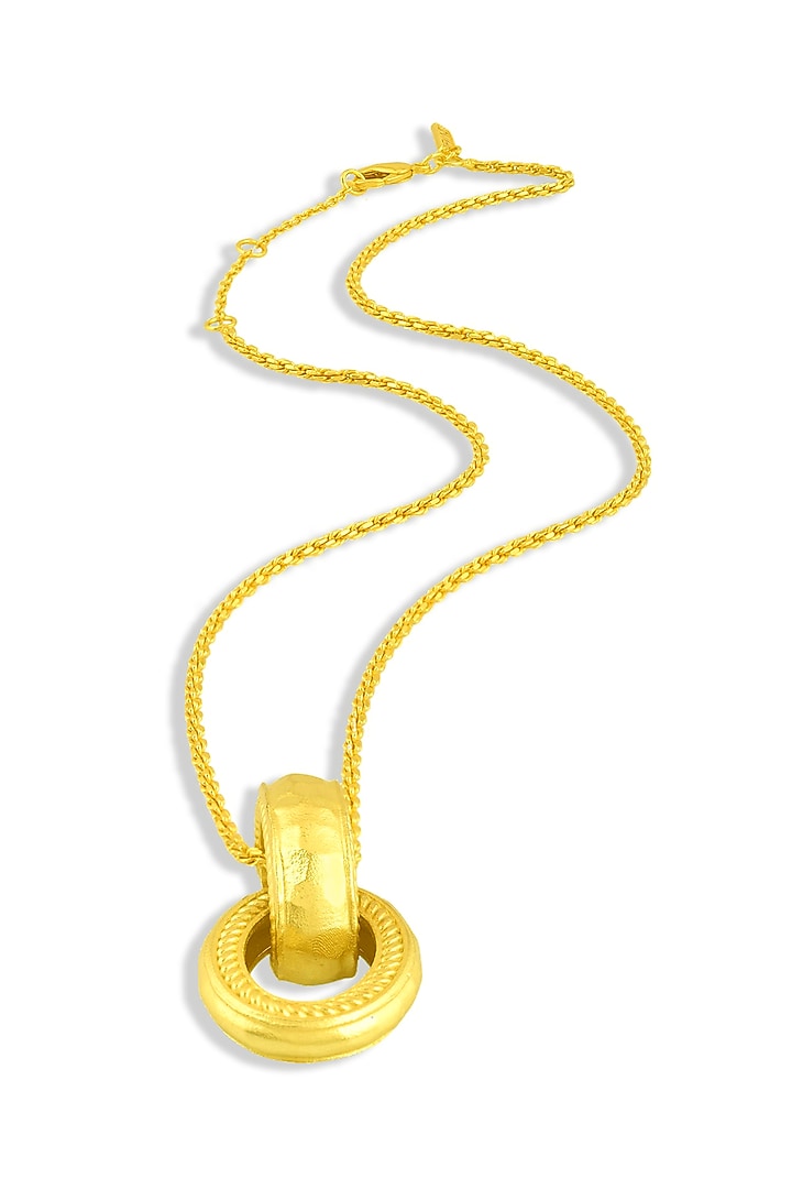 Gold Finish Chunky Interloop Pendant by ARVINO at Pernia's Pop Up Shop