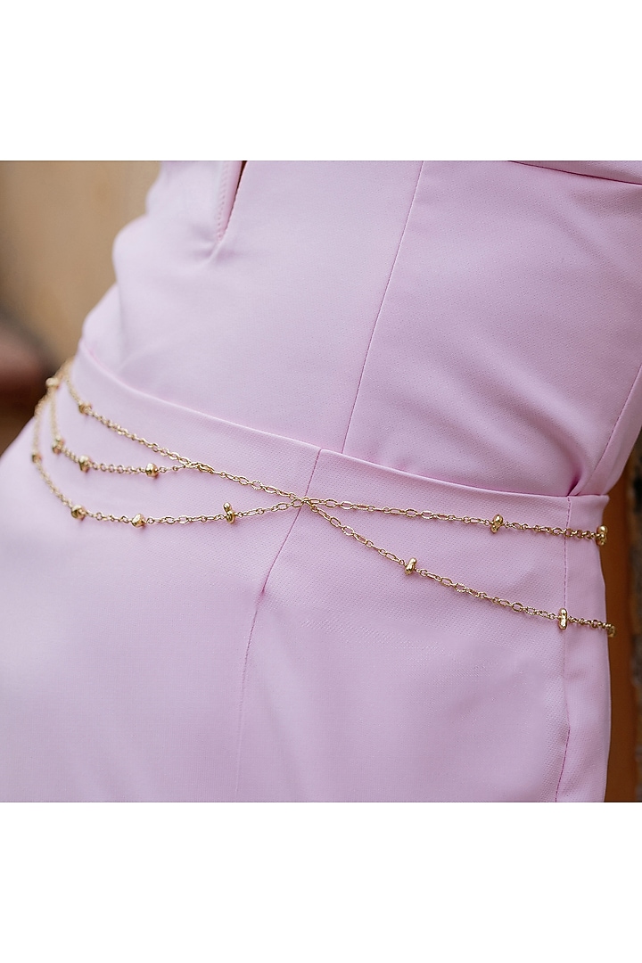 Gold Finish Molten Beaded Station Belly Chain by ARVINO at Pernia's Pop Up Shop