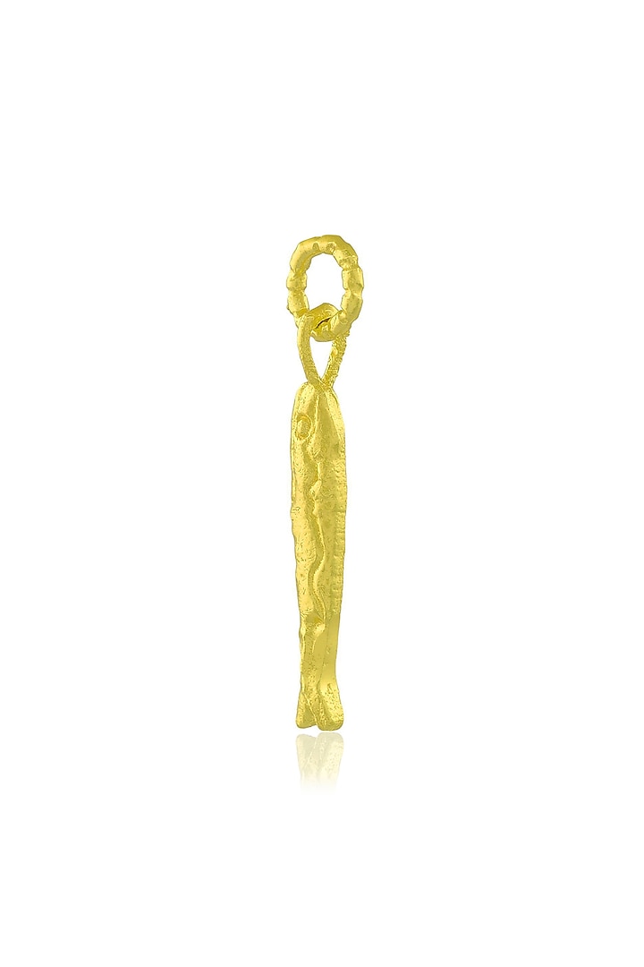 Gold Finish Pratapgarhi Textured Fish Charm by ARVINO at Pernia's Pop Up Shop