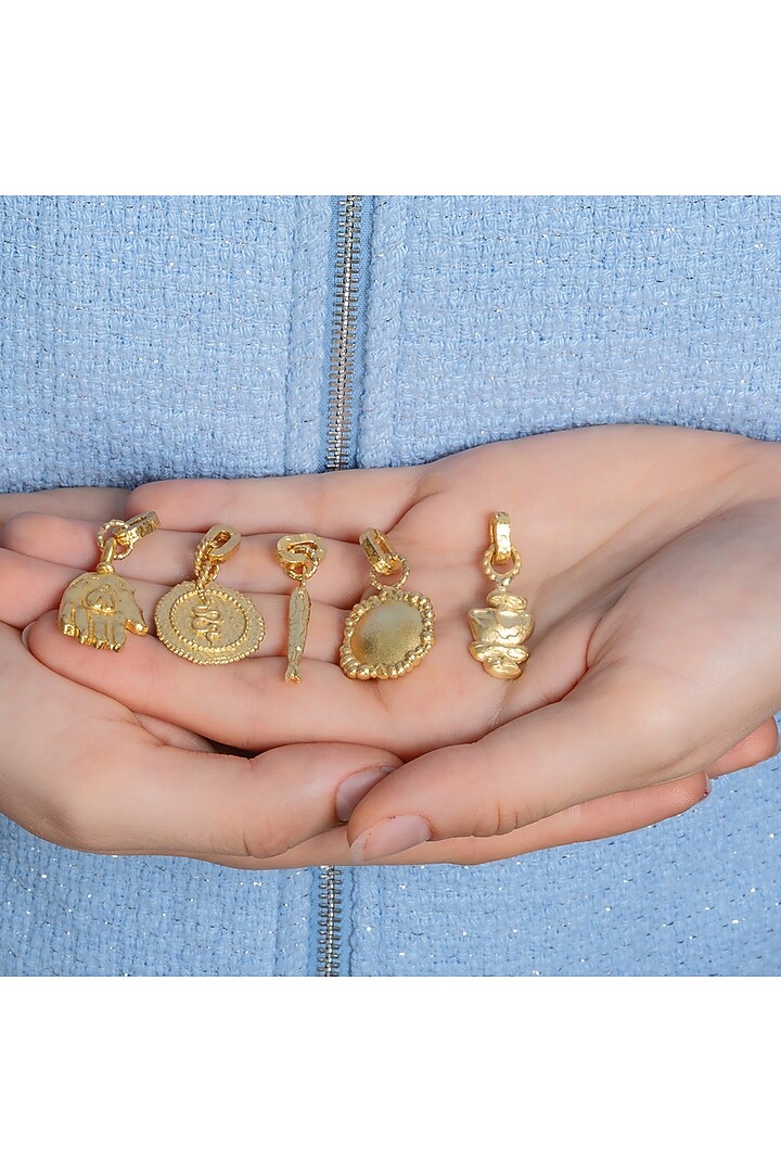 Gold Finish Granulated Signature Charm by ARVINO at Pernia's Pop Up Shop