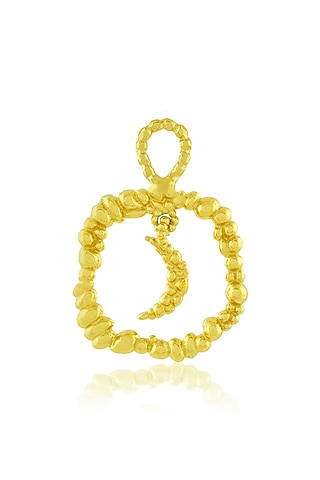 Gold Finish Granulated Moon Charm by ARVINO