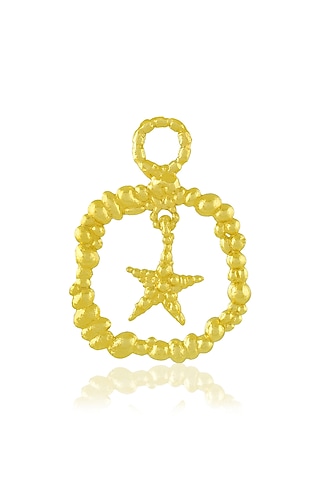 Gold Finish Granulated Star Charm by ARVINO