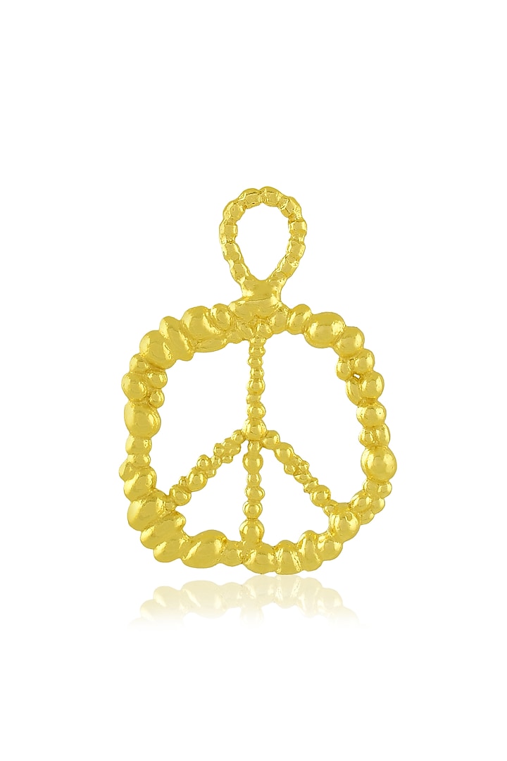 Gold Finish Granulated Peace Charm by ARVINO at Pernia's Pop Up Shop