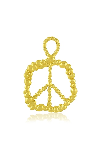 Gold Finish Granulated Peace Charm by ARVINO