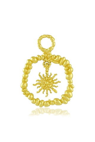 Gold Finish Granulated Sunburst Charm by ARVINO