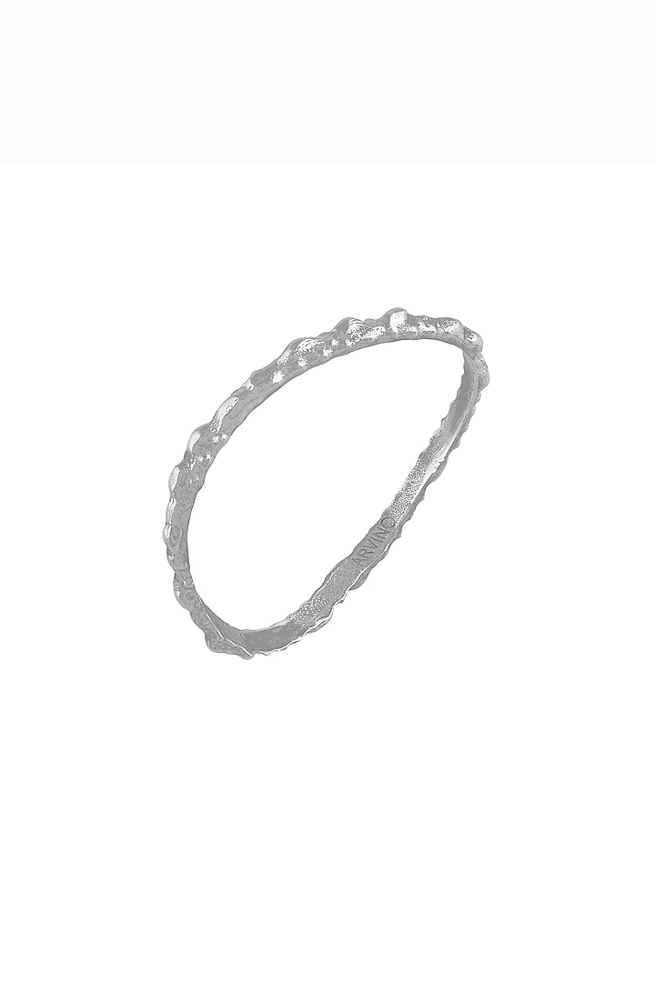 Silver Finish Textured Rowdy Bangle In Sterling Silver by Arvino at Pernia's Pop Up Shop