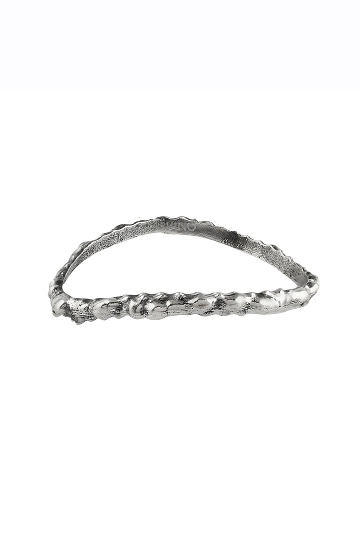 Silver Oxidised Finish Textured Rowdy Bangle by Arvino at Pernia's Pop Up Shop