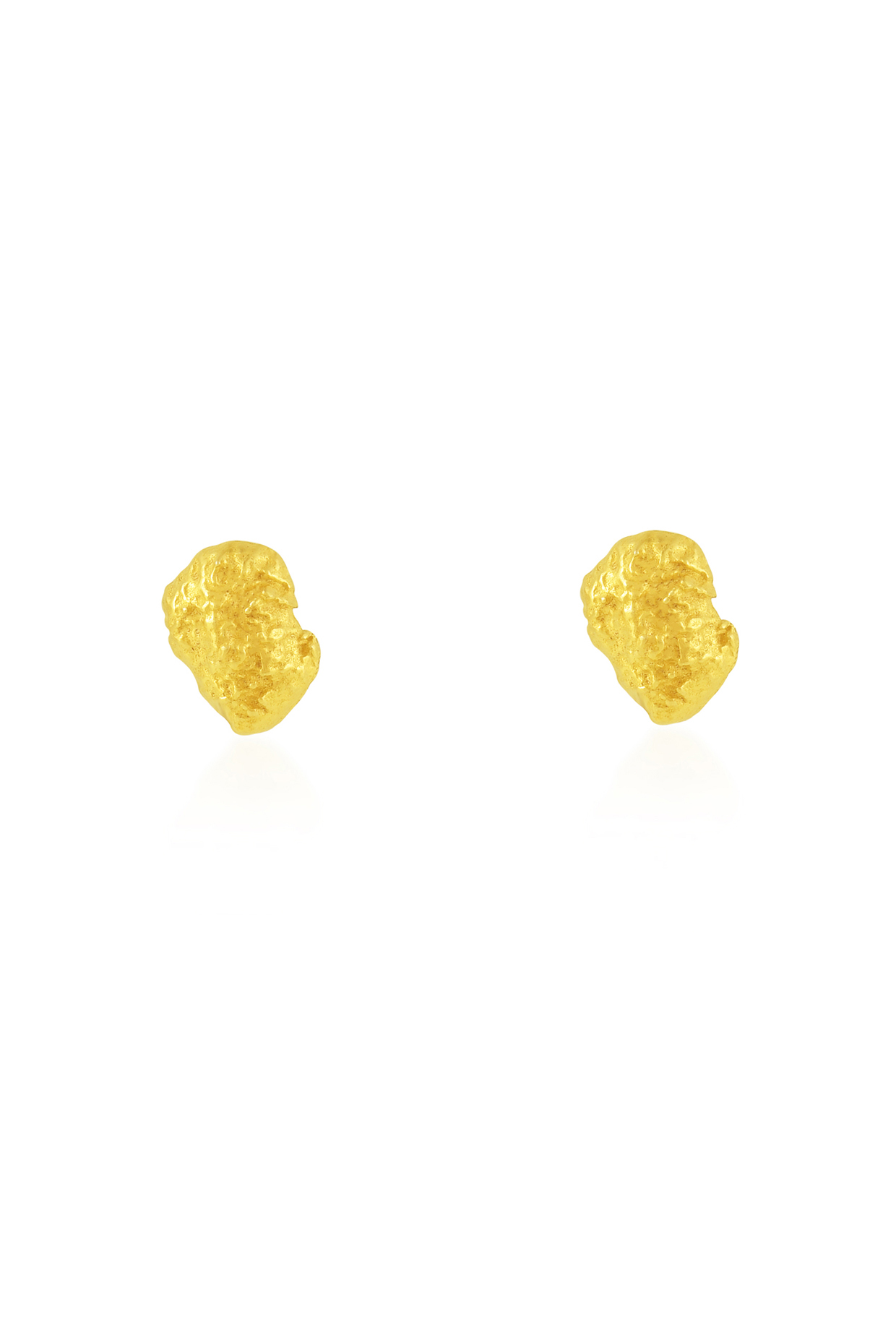 Gold Finish Nugget Stud Earrings by ARVINO at Pernia's Pop Up Shop