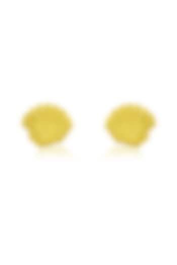 Gold Finish Seashell Large Stud Earrings by ARVINO at Pernia's Pop Up Shop