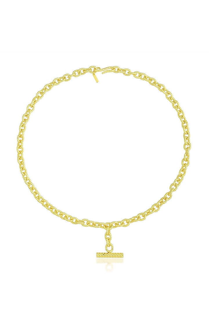Gold Plated Necklace In Mixed Metal by ARVINO