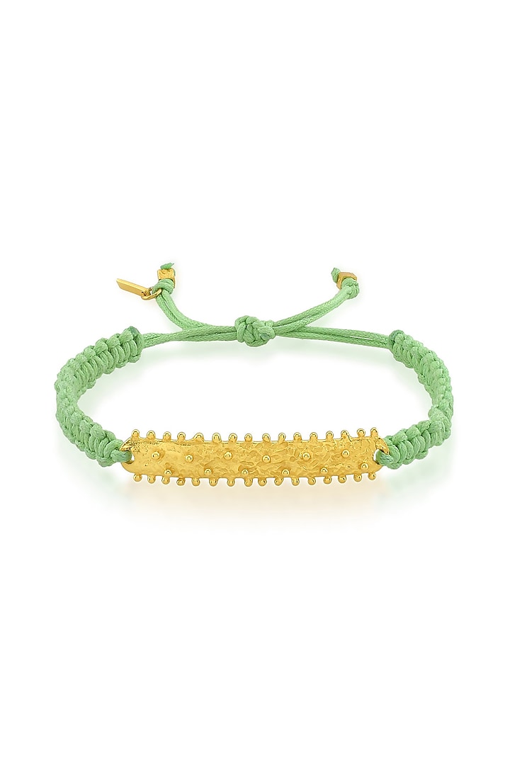 Gold Finish Mint Thread Bracelet by Arvino at Pernia's Pop Up Shop