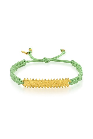 Gold Finish Mint Thread Bracelet by Arvino