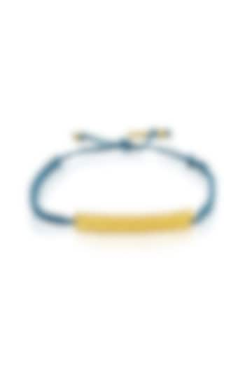 Gold Finish Blue Thread Bracelet by Arvino