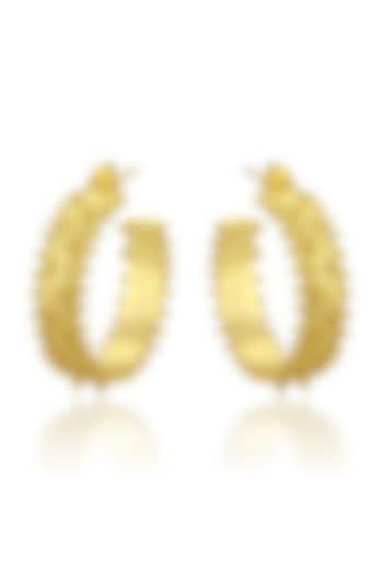 Gold Finish Hoop Earrings by ARVINO